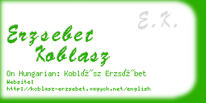 erzsebet koblasz business card